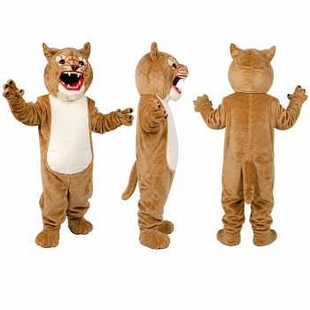 Cougar Mascot Costume in Tan with White Belly Adult