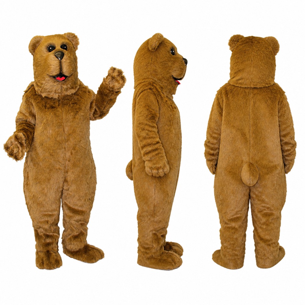 Bear Mascot Costume in Golden Brown with Friendly Face Adult Bear Mascot Costume in Golden Brown with Friendly Face Adult