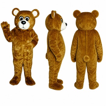 Teddy Bear Mascot Costume in Golden Brown with White Muzzle Adult