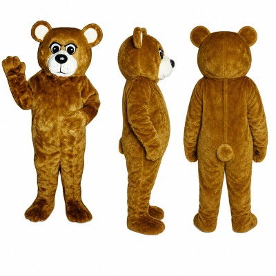 Teddy Bear Mascot Costume in Golden Brown with White Muzzle Adult