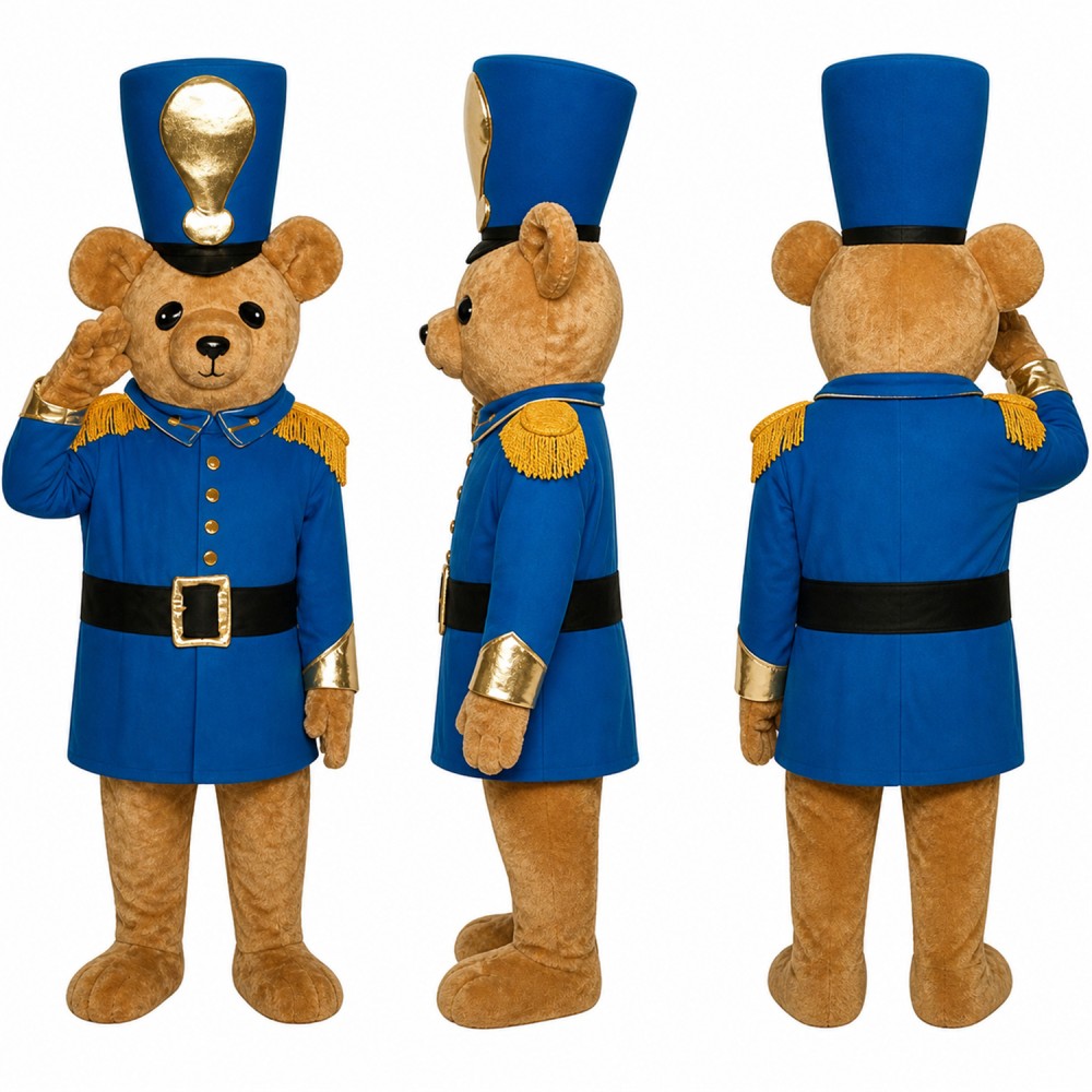 Police Bear Mascot Costume in Brown with Navy Uniform Adult Police Bear Mascot Costume in Brown with Navy Uniform Adult