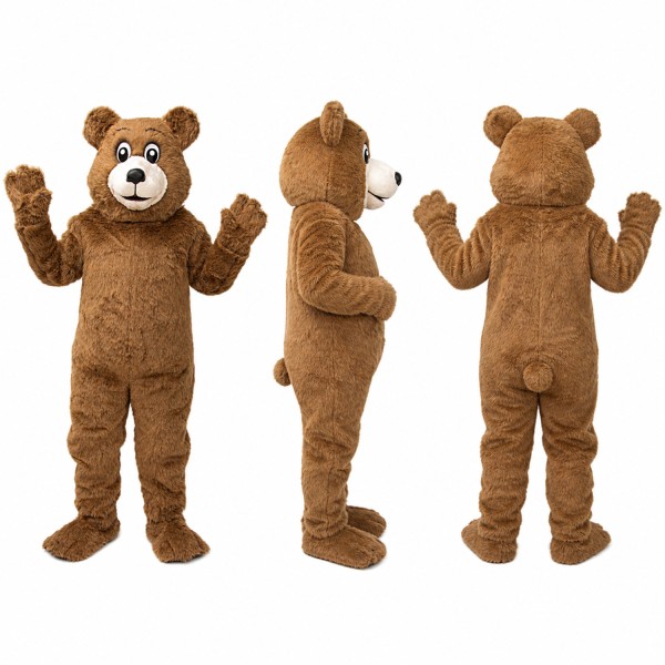 Teddy Bear Mascot Costume in Brown with Cream Muzzle Adult
