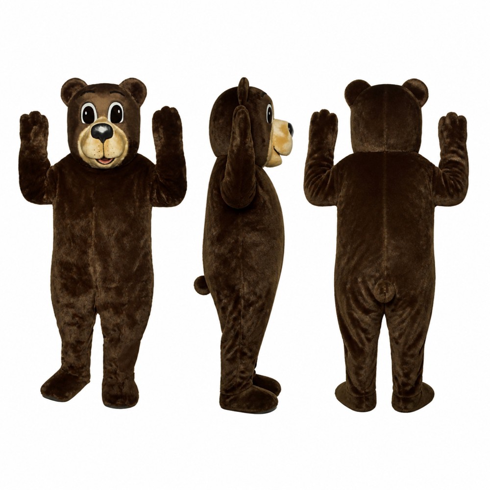 Bear Mascot Costume in Dark Brown with Tan Muzzle Adult