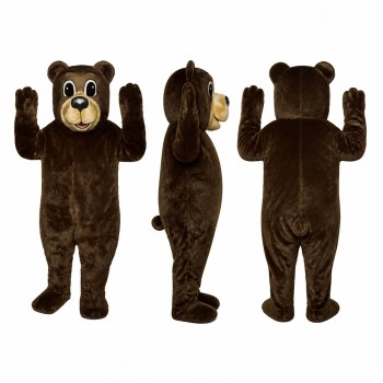 Bear Mascot Costume in Dark Brown with Tan Muzzle Adult