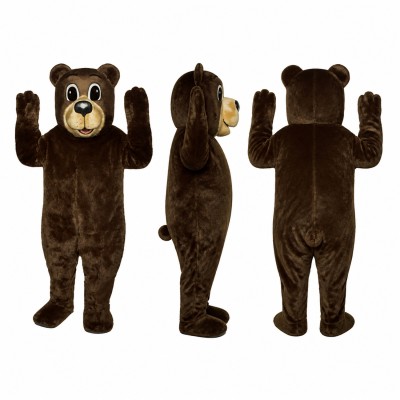 Bear Mascot Costume in Dark Brown with Tan Muzzle Adult