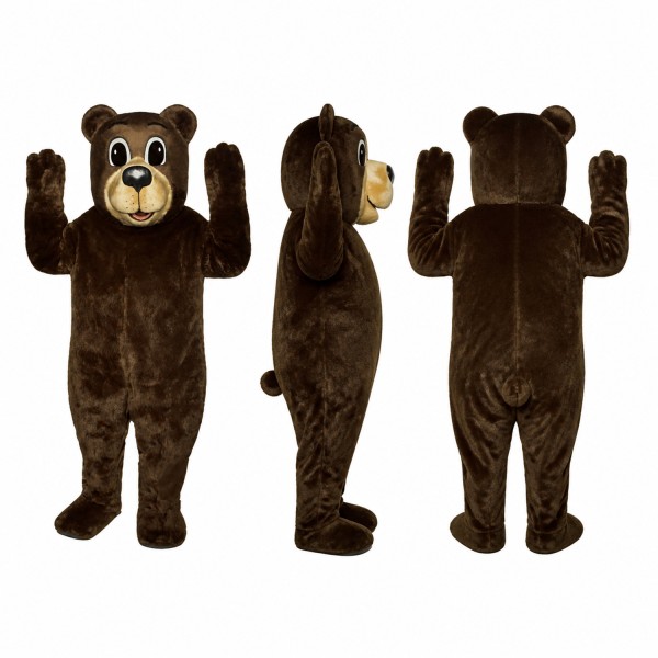 Bear Mascot Costume in Dark Brown with Tan Muzzle Adult