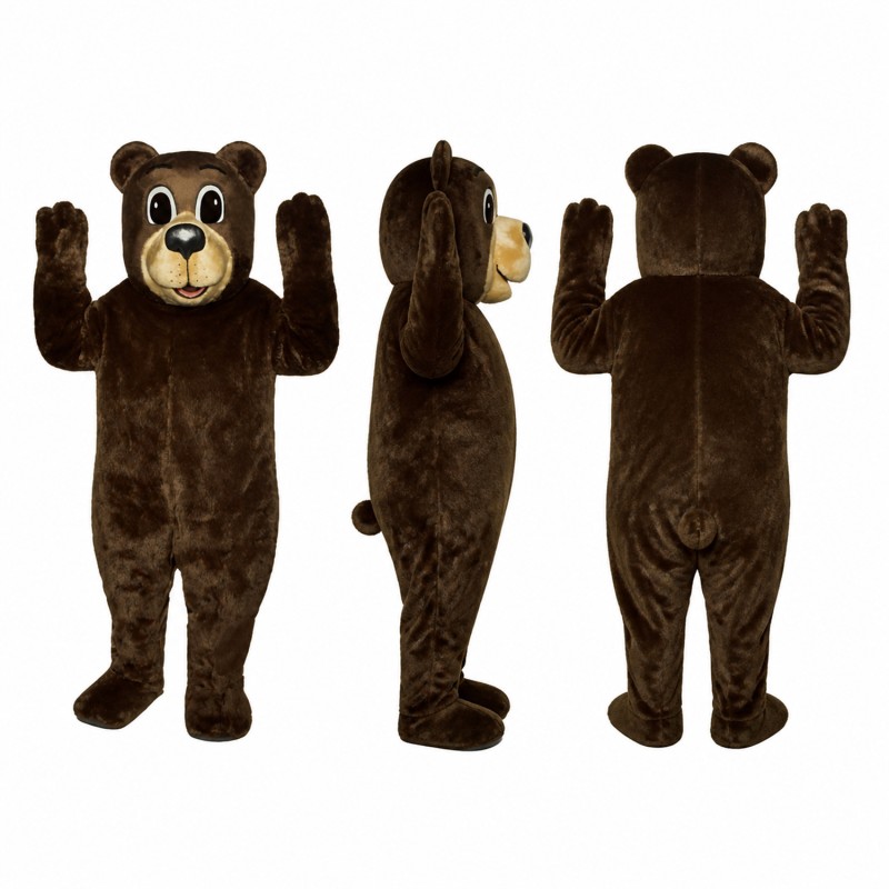Bear Mascot Costume in Dark Brown with Tan Muzzle Adult