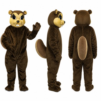Squirrel Mascot Costume in Dark Brown with Cream Belly Adult