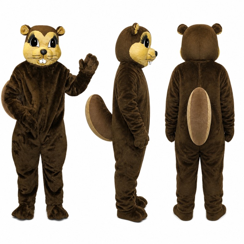 Squirrel Mascot Costume in Dark Brown with Cream Belly Adult