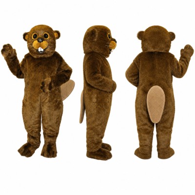 Beaver Mascot Costume in Brown with Buck Teeth Adult