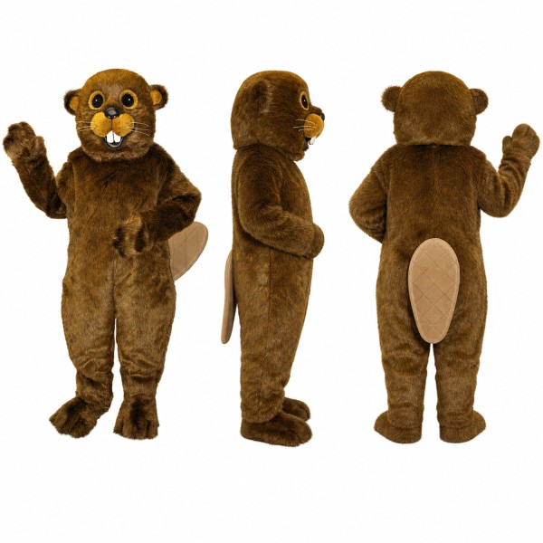 Beaver Mascot Costume in Brown with Buck Teeth Adult