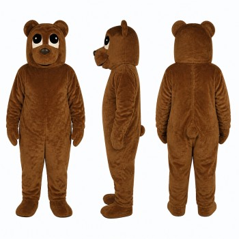 Bear Mascot Costume in Brown with Drooping Eyes Adult