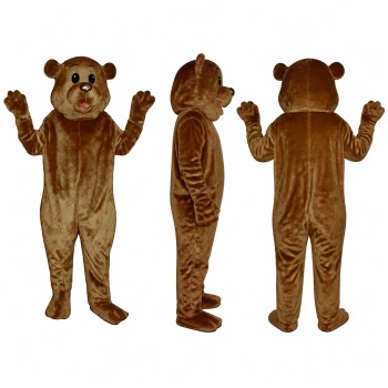 Beaver Mascot Costume in Brown with Buck Teeth Adult
