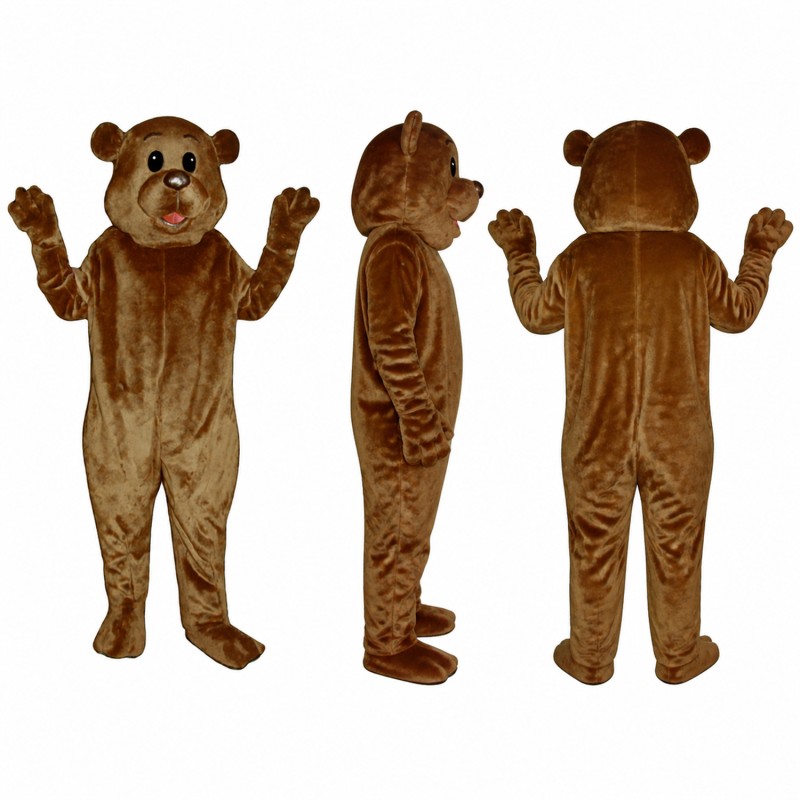Beaver Mascot Costume in Brown with Buck Teeth Adult