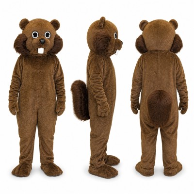 Squirrel Mascot Costume in Brown with Flat Tail Adult