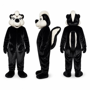 Skunk Mascot Costume in Black and White Adult