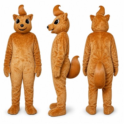 Squirrel Mascot Costume in Orange with Cream Belly Adult