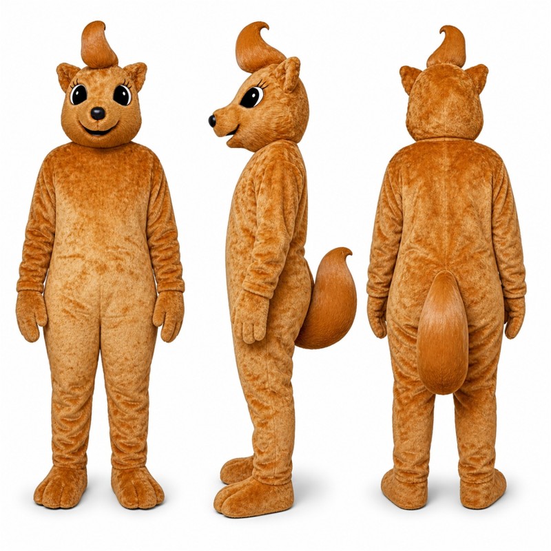 Squirrel Mascot Costume in Orange with Cream Belly Adult
