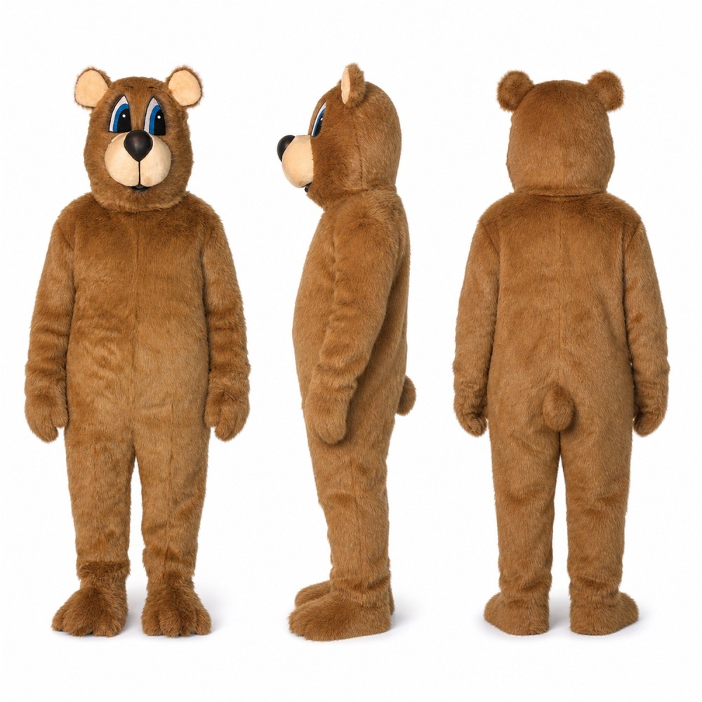 Bear Mascot Costume in Tan with Large Round Ears Adult Bear Mascot Costume in Tan with Large Round Ears Adult