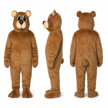 Bear Mascot Costume in Tan with Large Round Ears Adult