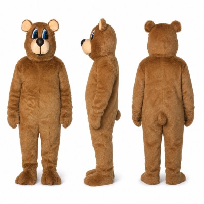 Bear Mascot Costume in Tan with Large Round Ears Adult