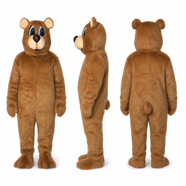 Bear Mascot Costume in Tan with Large Round Ears Adult
