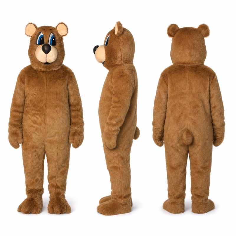 Bear Mascot Costume in Tan with Large Round Ears Adult
