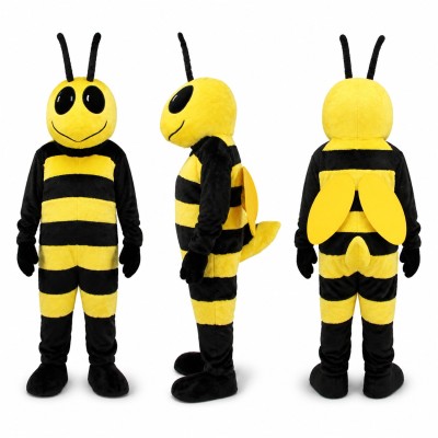Bee Mascot Costume in Yellow and Black Adult