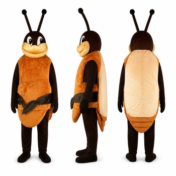Ant Mascot Costume in Brown and Orange with Long Antennae Adult