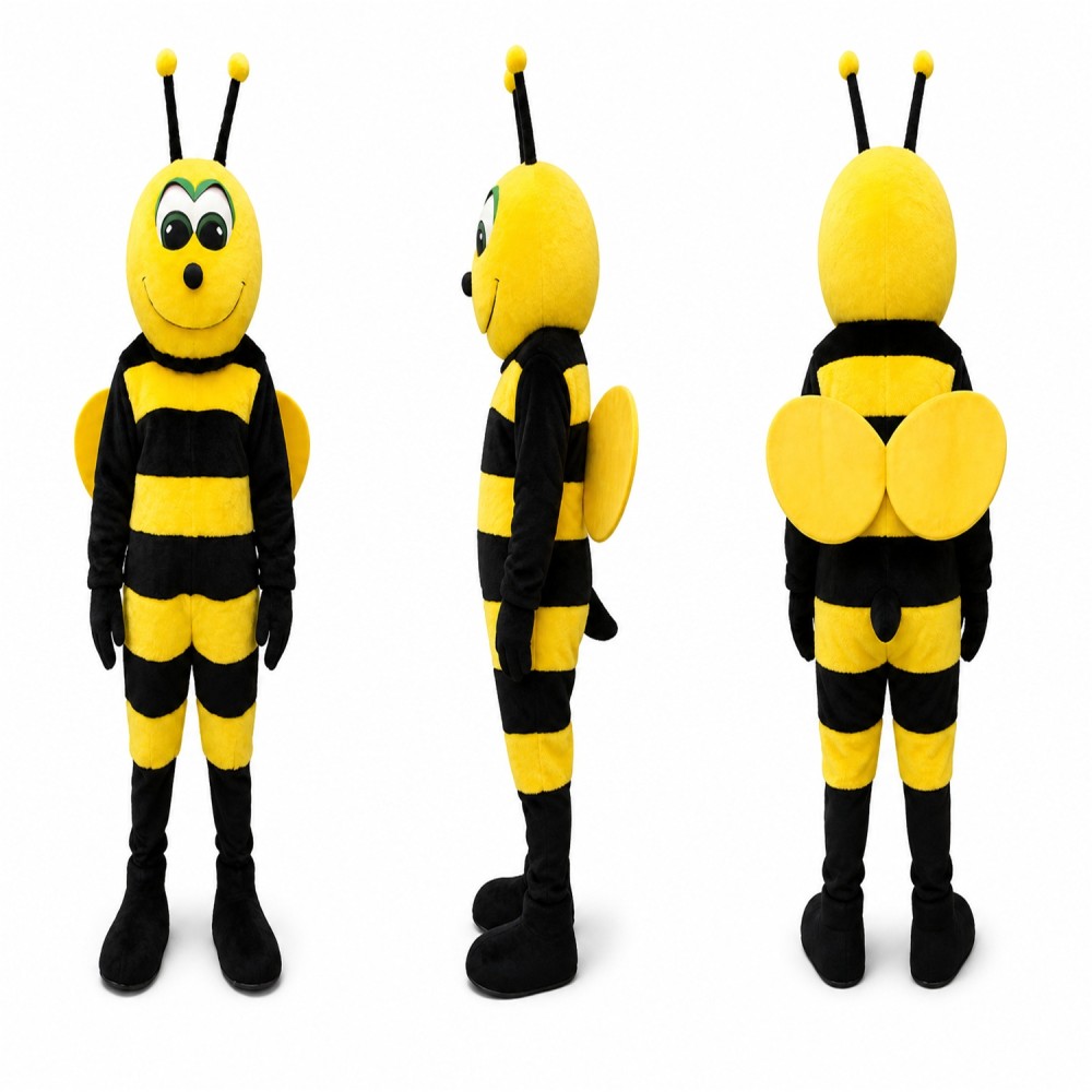 Bee Mascot Costume in Yellow and Black Adult