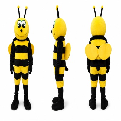 Bee Mascot Costume in Yellow and Black Adult