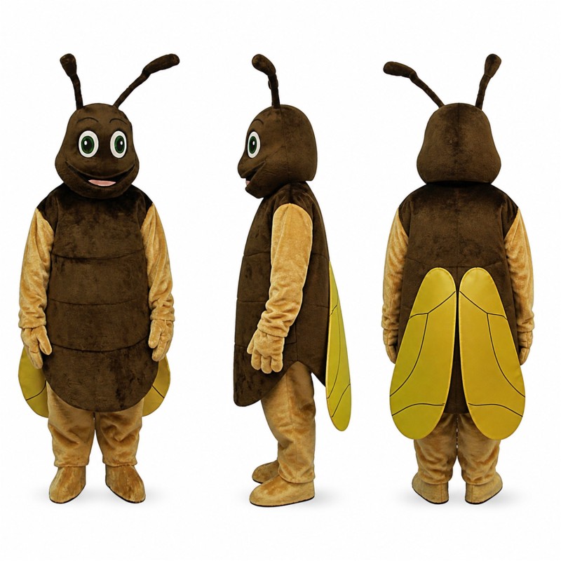 Beetle Mascot Costume in Brown with Tan Arms Adult