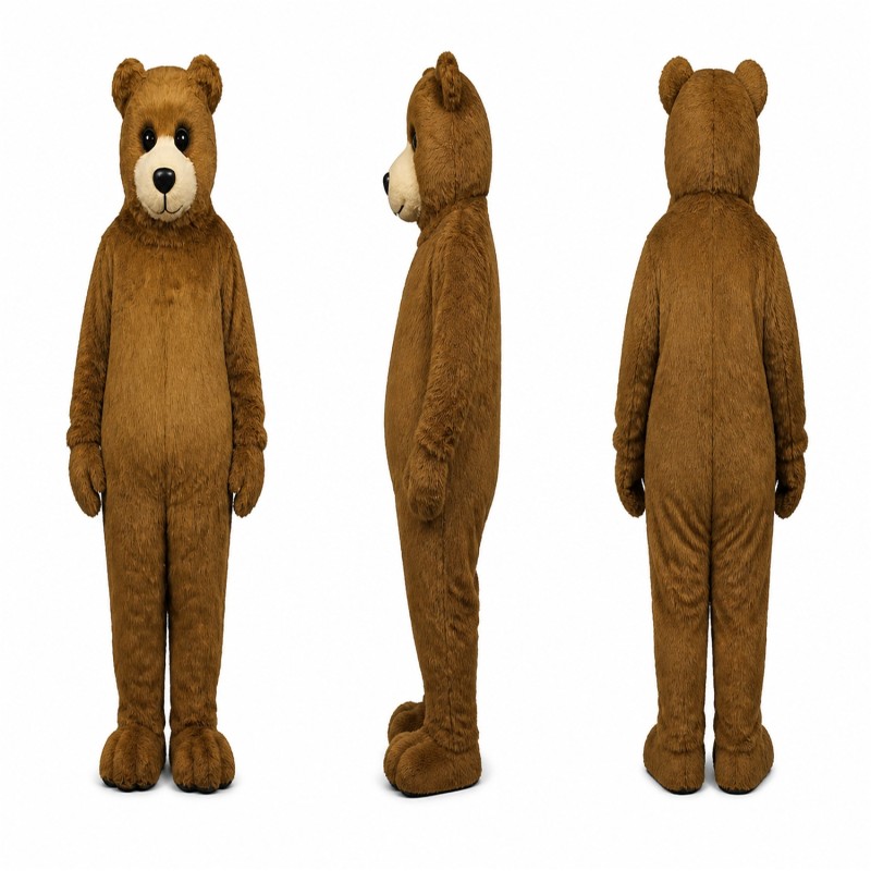 Bear Mascot Costume in Brown with Cream Muzzle Adult