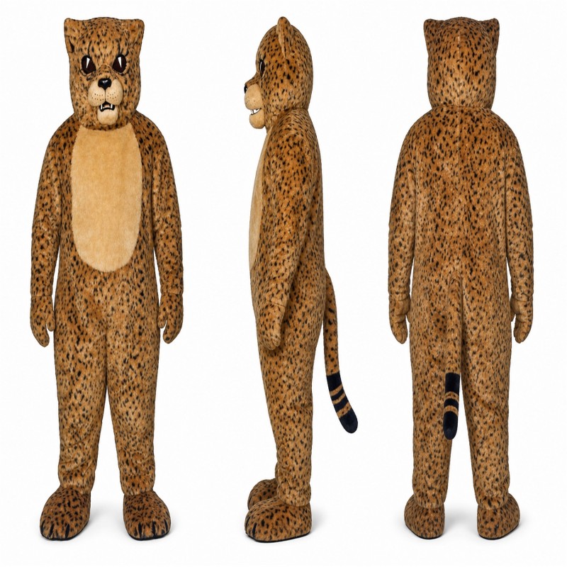Cheetah Mascot Costume in Orange with Dark Spots Adult