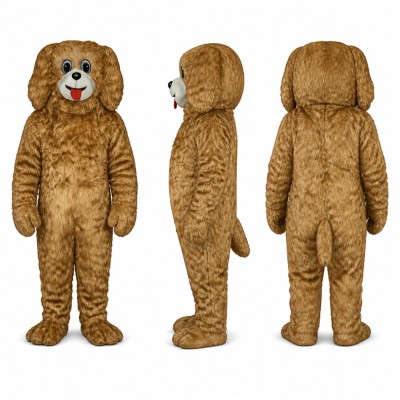 Dog Mascot Costume in Brown with Cream Muzzle Adult