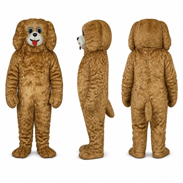 Dog Mascot Costume in Brown with Cream Muzzle Adult