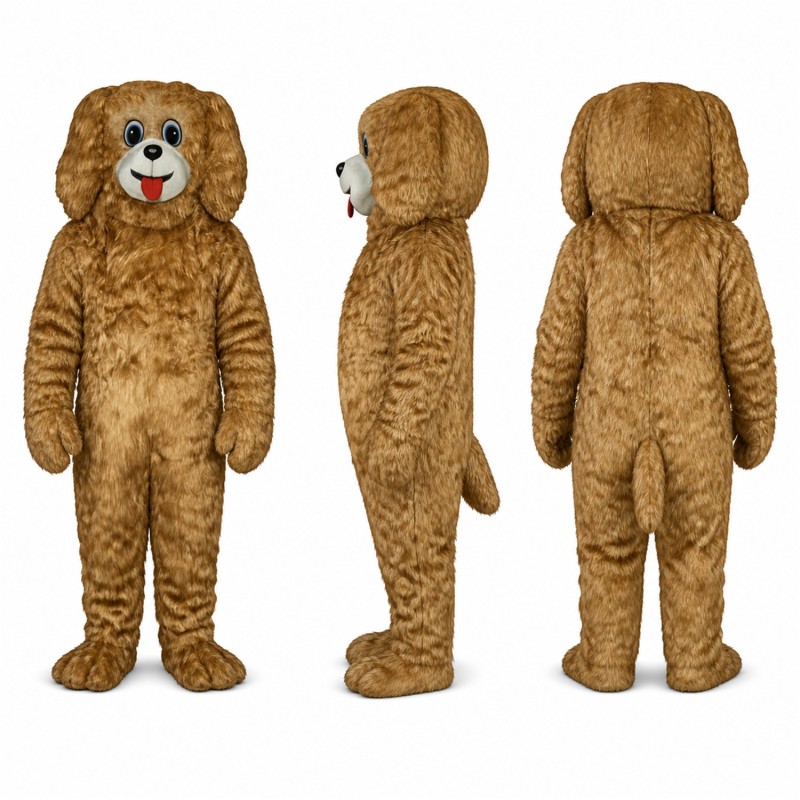 Dog Mascot Costume in Brown with Cream Muzzle Adult