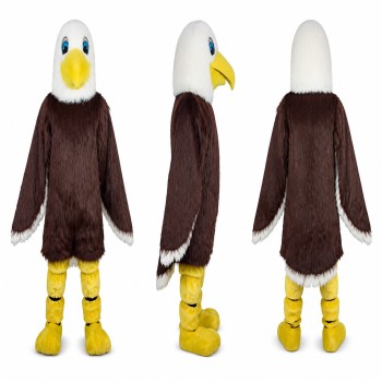 Bald Eagle Mascot Costume in Brown with White Head Adult
