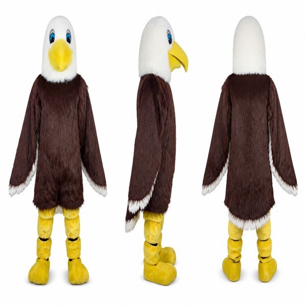 Bald Eagle Mascot Costume in Brown with White Head Adult