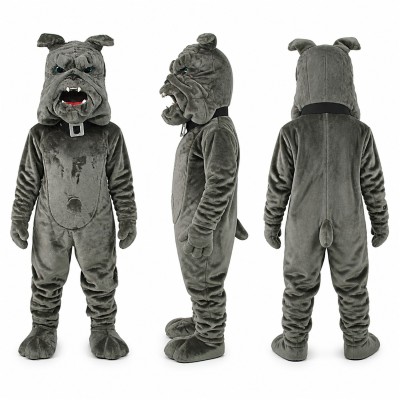 Bulldog Mascot Costume in Gray with Red Tongue Adult