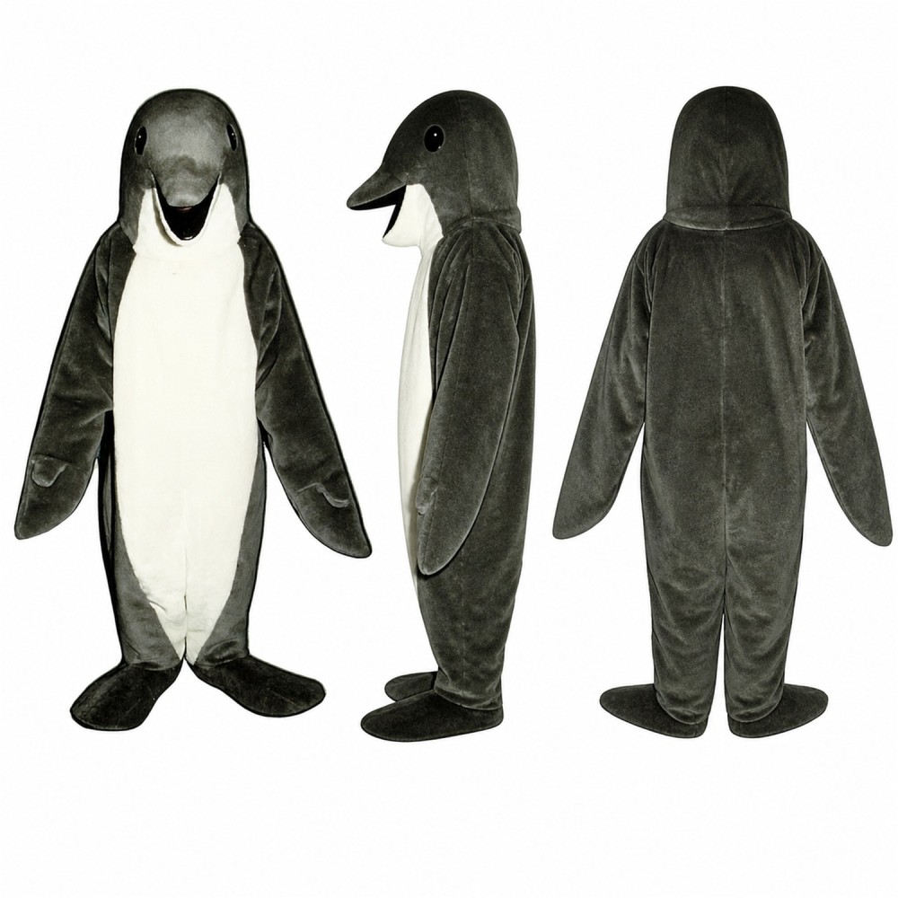 Dolphin Mascot Costume in Gray and White Adult Dolphin Mascot Costume in Gray and White Adult