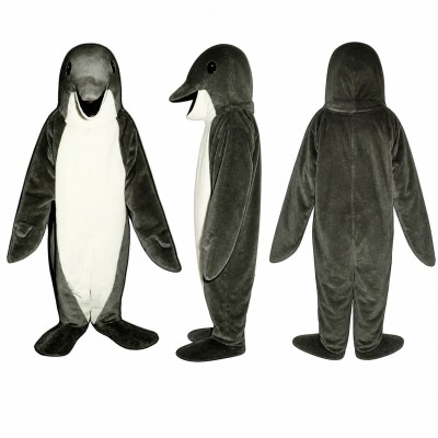 Dolphin Mascot Costume in Gray and White Adult