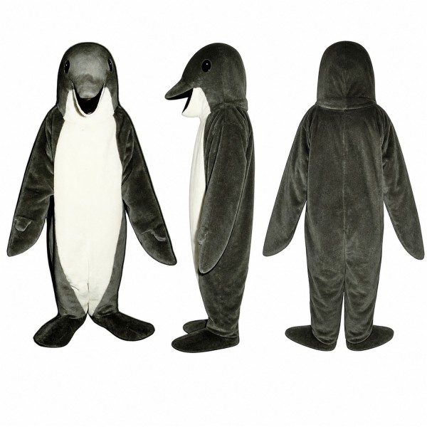 Dolphin Mascot Costume in Gray and White Adult