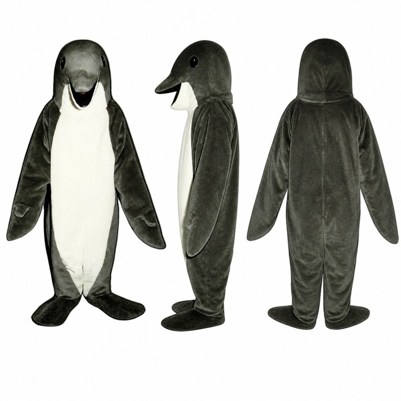 Dolphin Mascot Costume in Gray and White Adult