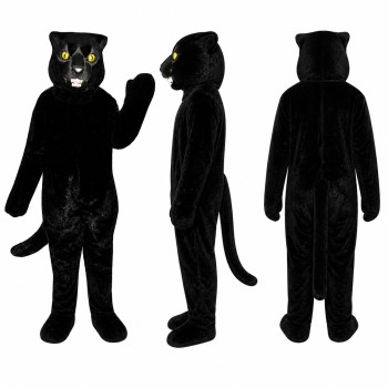 Black Panther Mascot Costume with Yellow Eyes Adult