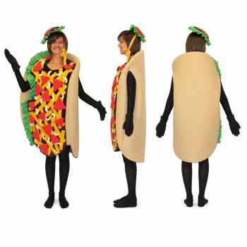 Taco Mascot Costume with Colorful Toppings Adult