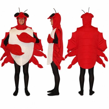 Crab Mascot Costume in Red with Large Claws Adult