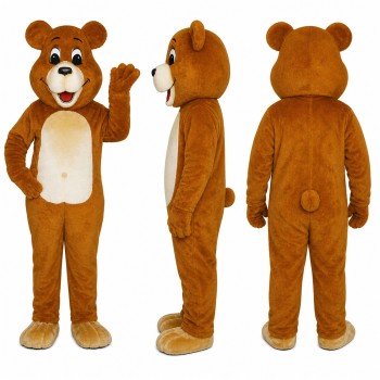 Bear Mascot Costume in Brown with Cream Belly Adult