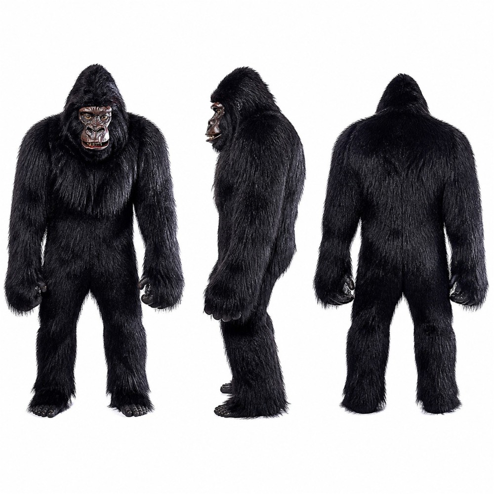Gorilla Mascot Costume in Black with Long Arms Adult