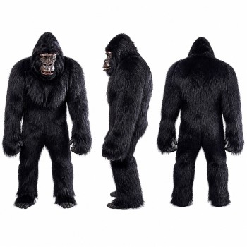 Gorilla Mascot Costume in Black with Long Arms Adult
